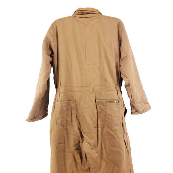 Bear River Insulated Coveralls Mens Large Brown Twill Workwear With Zipper - Picture 4 of 10